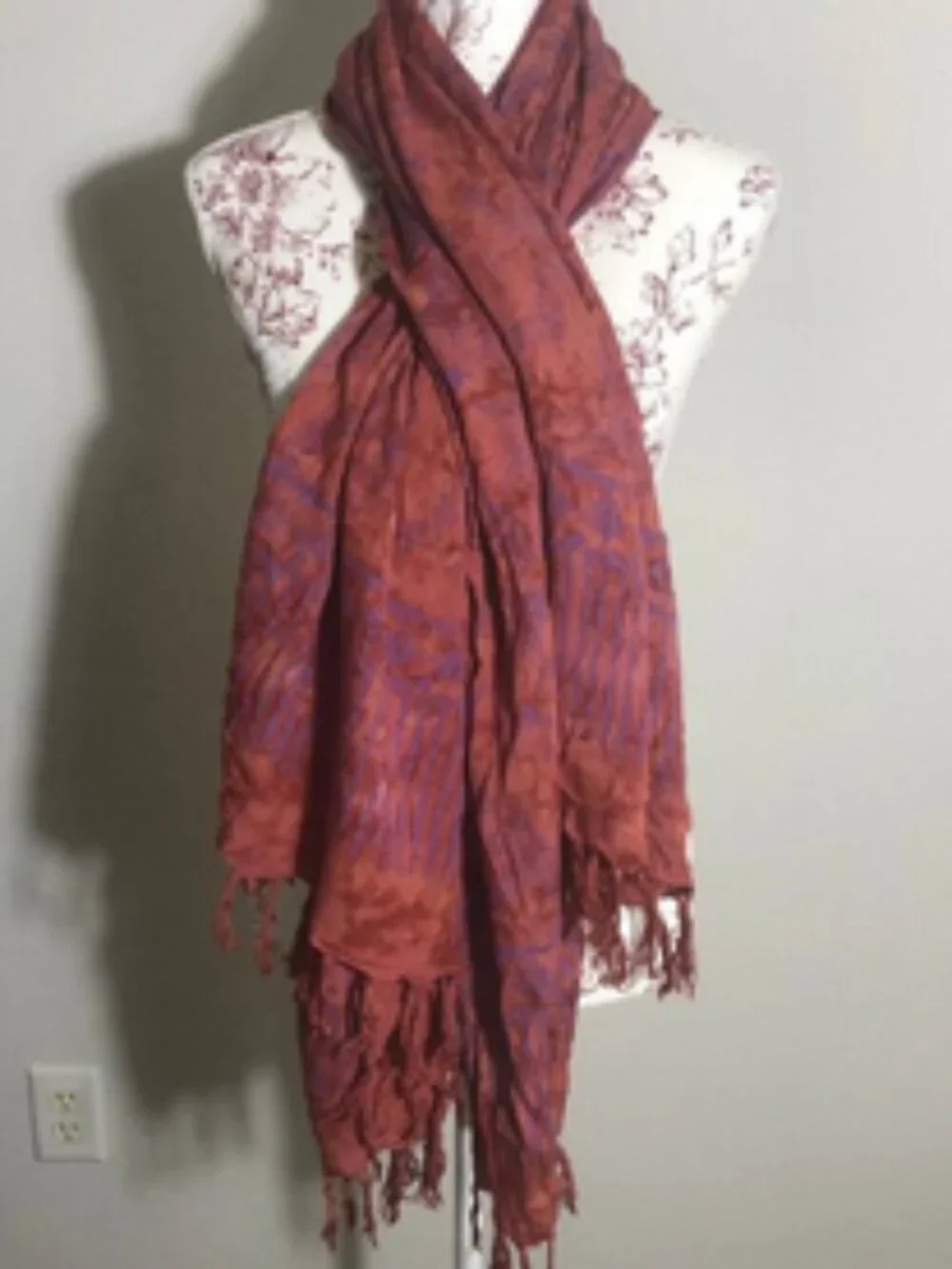 Vintage Bali Bay Rayon Sarong Scarf / Wrap – Handcrafted in Indonesia